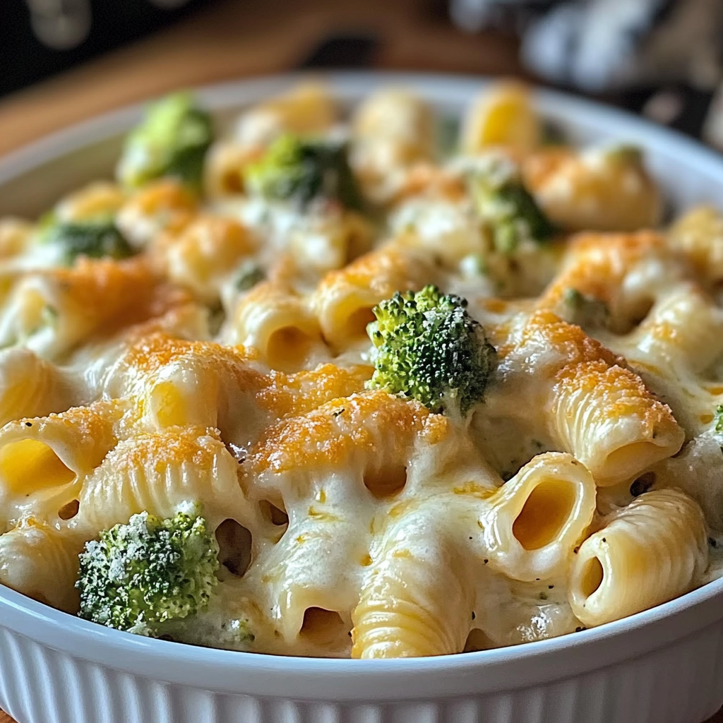 Recipe preparation for Cheesy Chicken Broccoli Shells