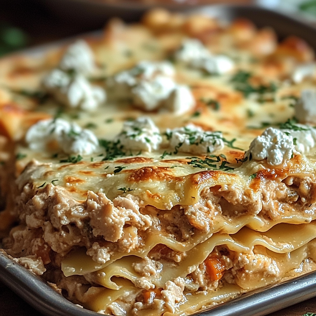 Recipe preparation for Crack Chicken Lasagna Delight