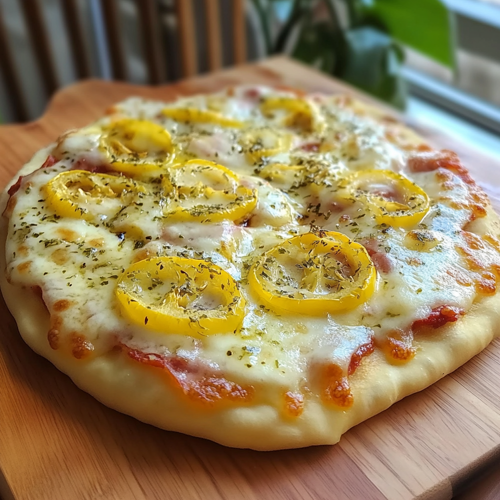 Recipe preparation for White Banana Pepper Pizza
