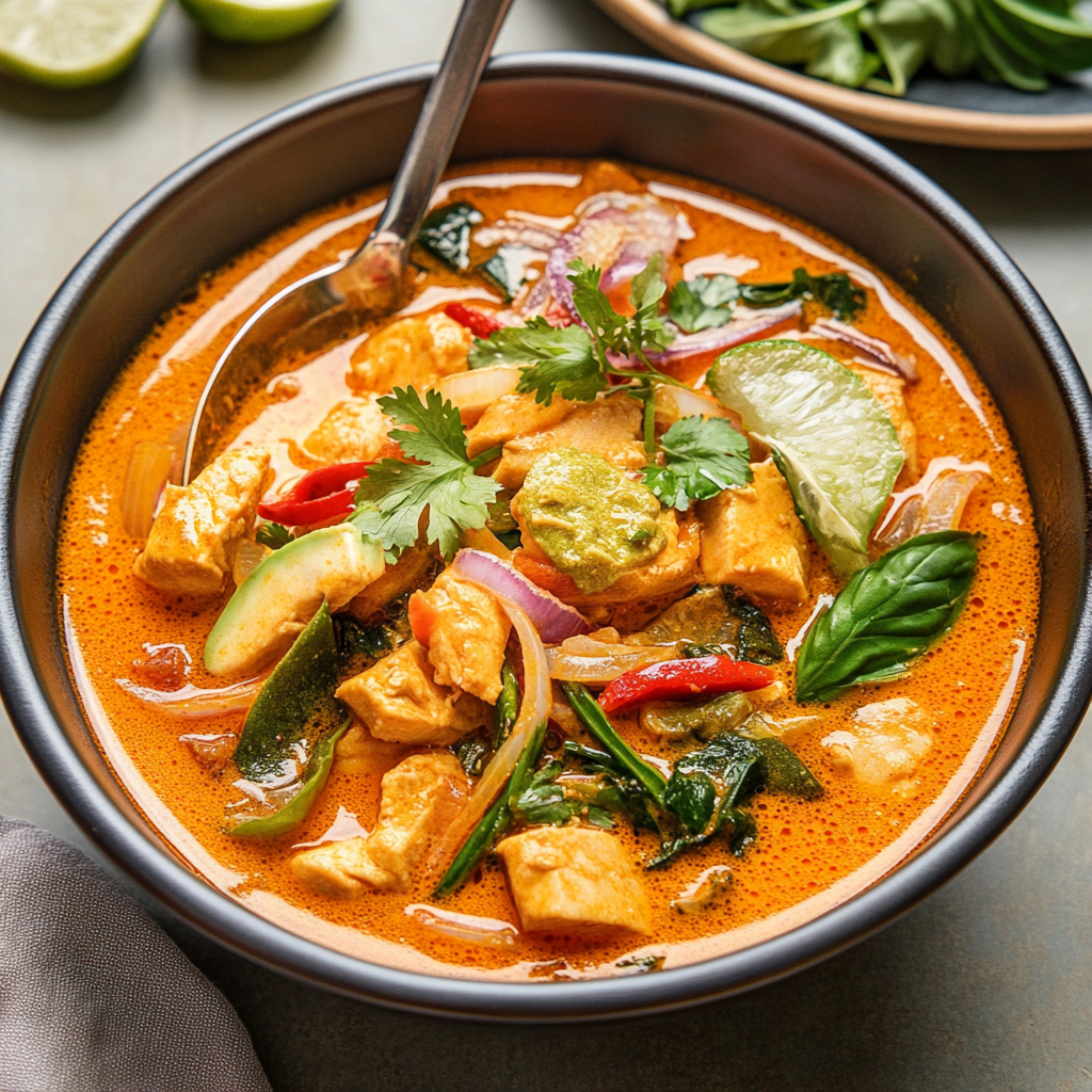 Recipe preparation for Irresistible Thai Chicken Coconut Curry Recipe to Savor