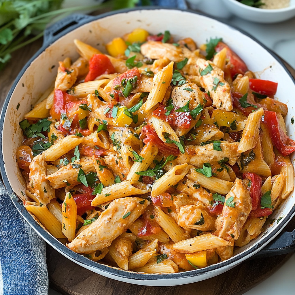 Recipe preparation for Cajun Chicken Pasta Recipe