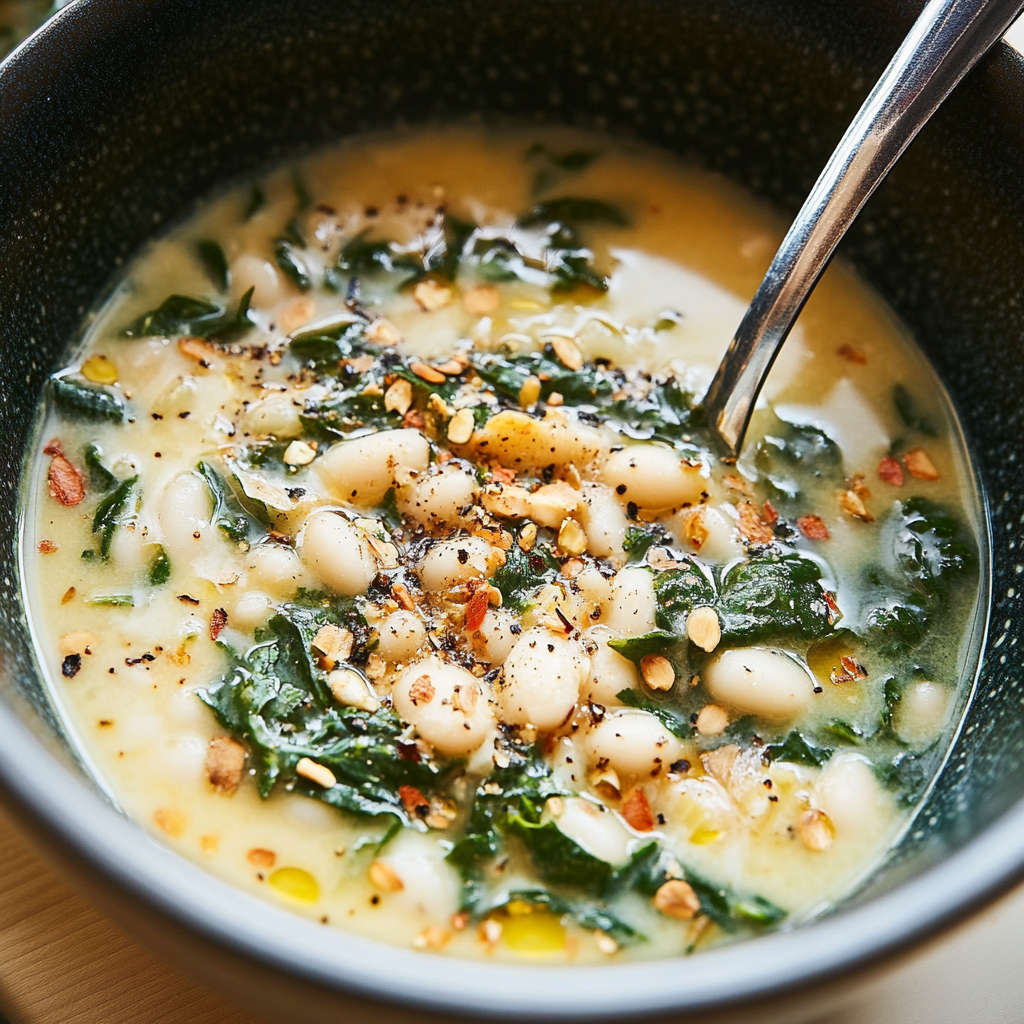 Recipe preparation for Creamy White Bean Soup Recipe