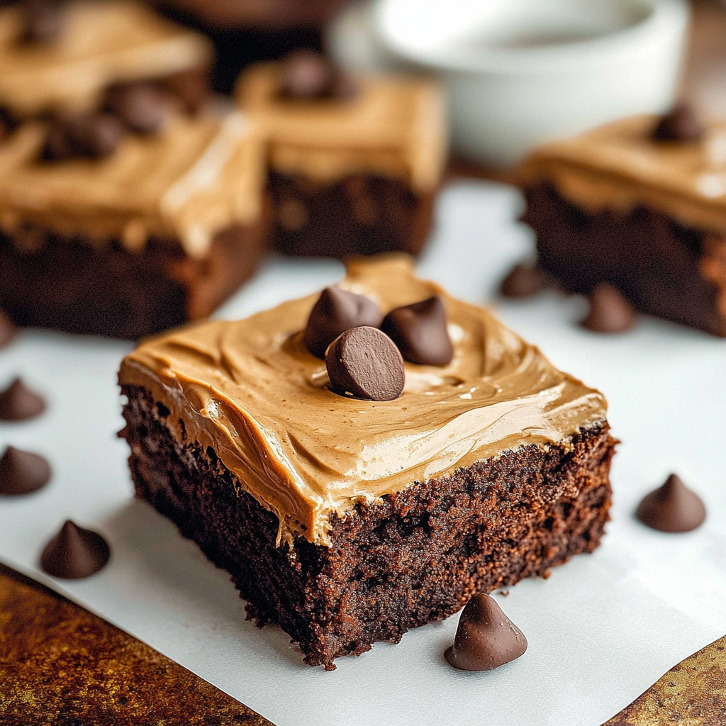 Recipe preparation for Coffee Brownies With Creamy Frosting Recipe