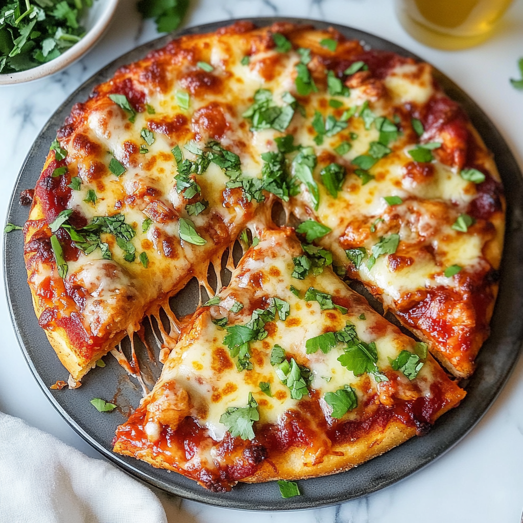 Recipe preparation for BBQ Chicken Pizza