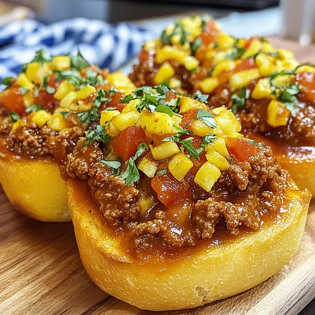 Recipe preparation for Texas Toast Sloppy Joes