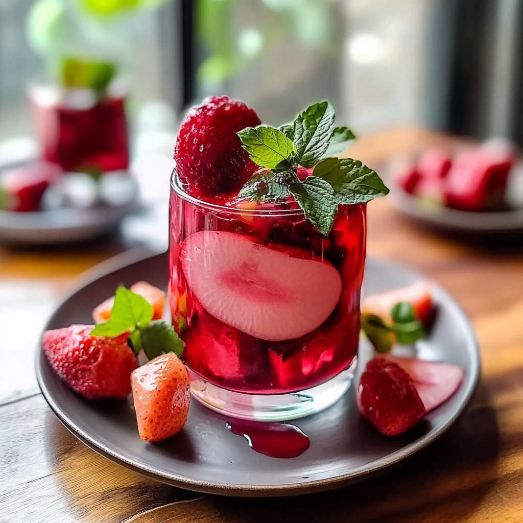 Recipe preparation for Hibiscus Tea Strawberry