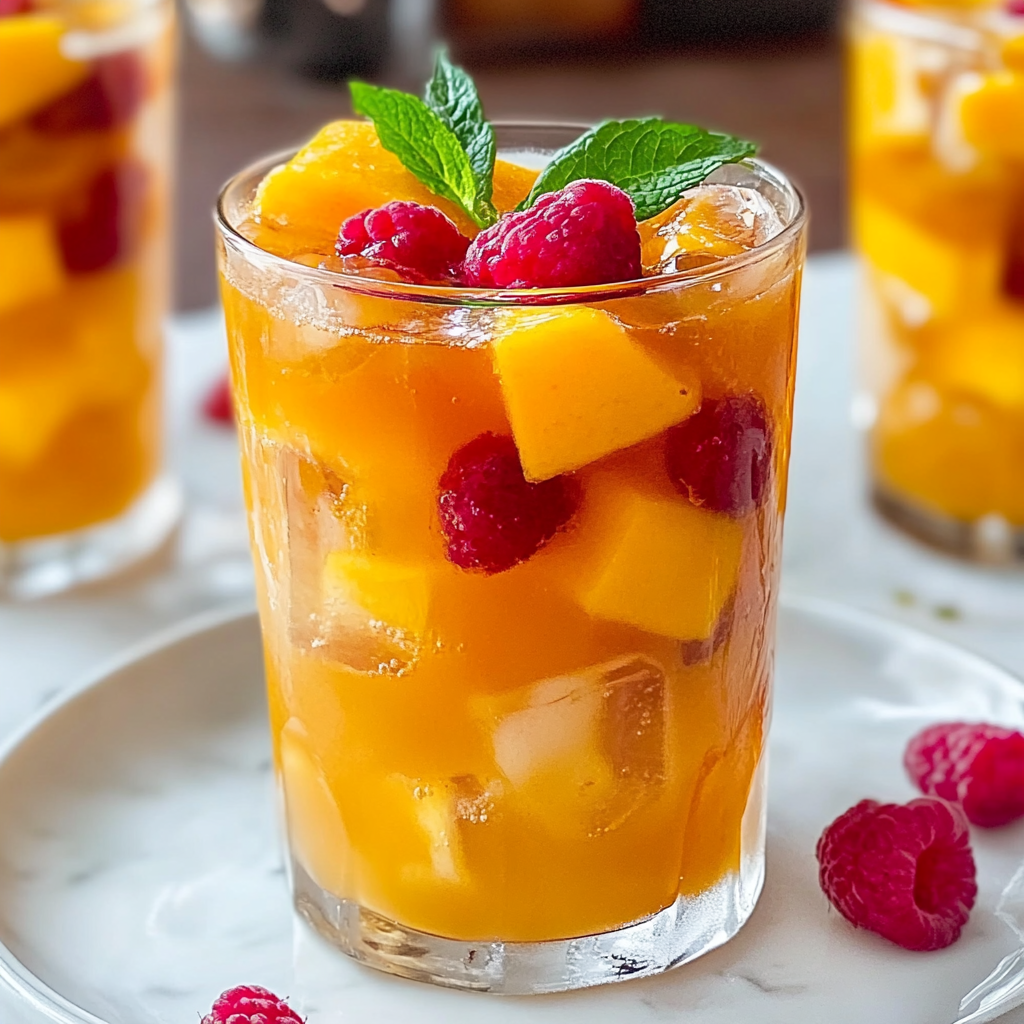 Recipe preparation for Mango Iced Tea