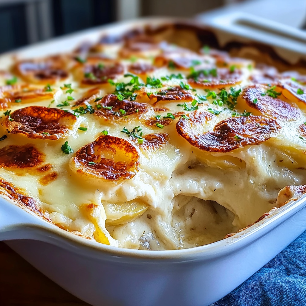 Recipe preparation for Loaded Scalloped Potatoes