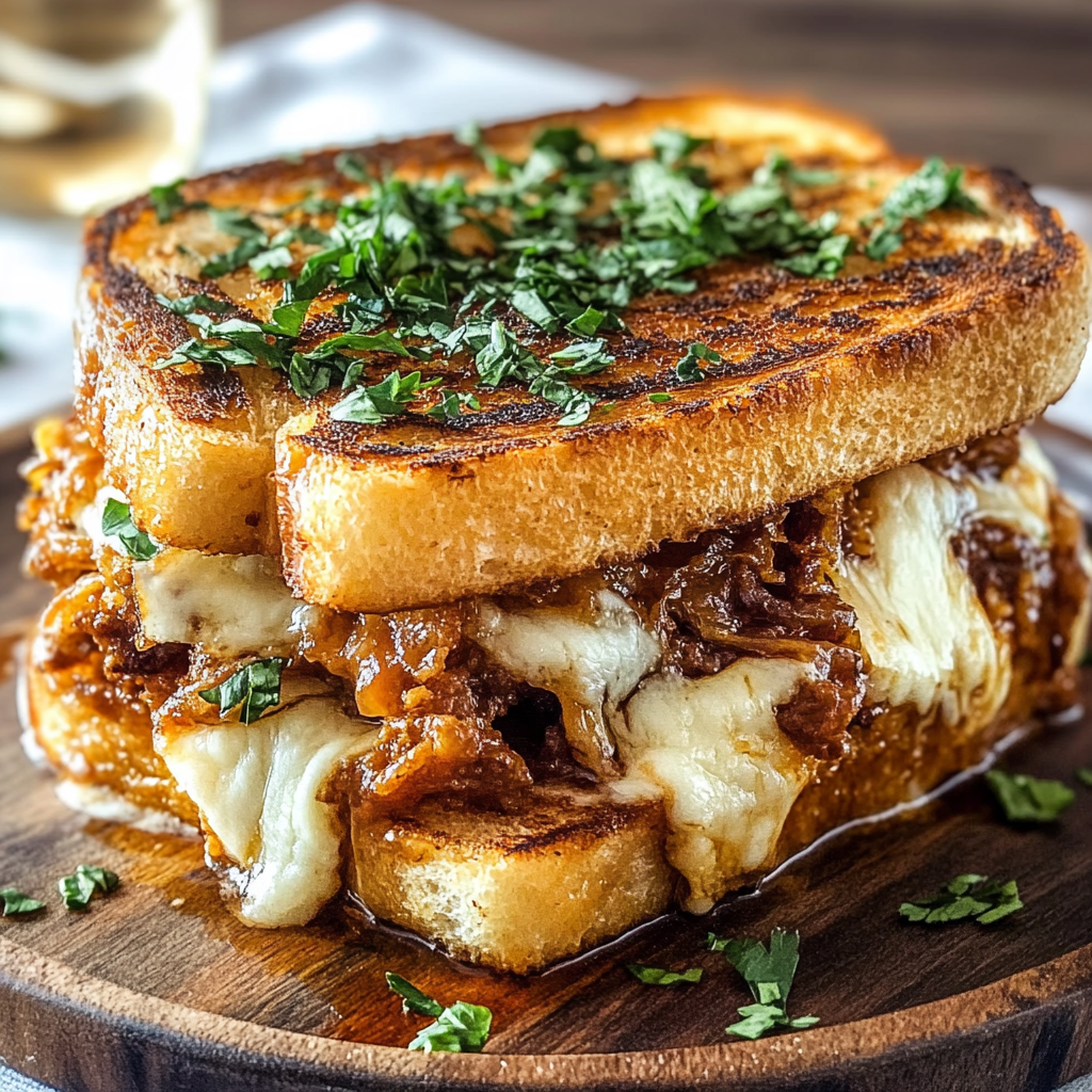 Recipe preparation for Birria Grilled Cheese