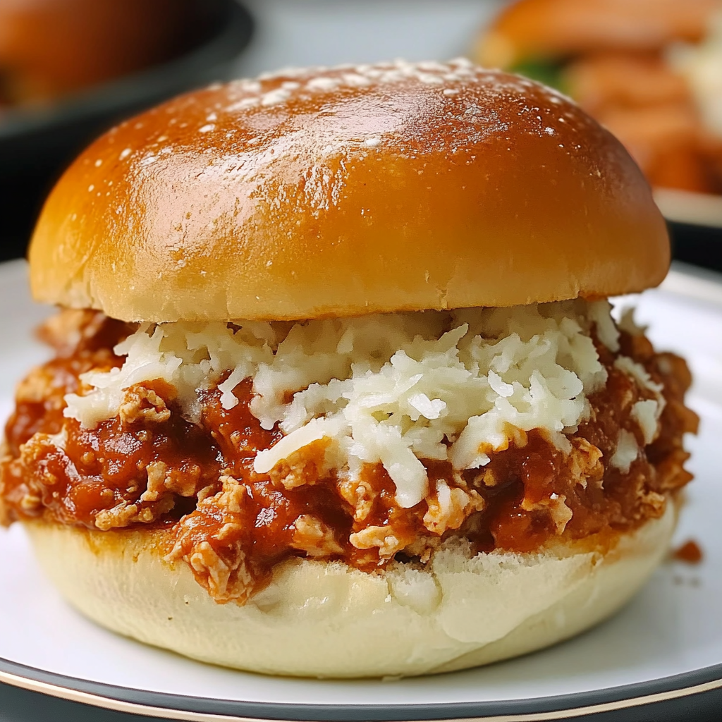 Recipe preparation for Chicken Parmesan Sloppy Joes