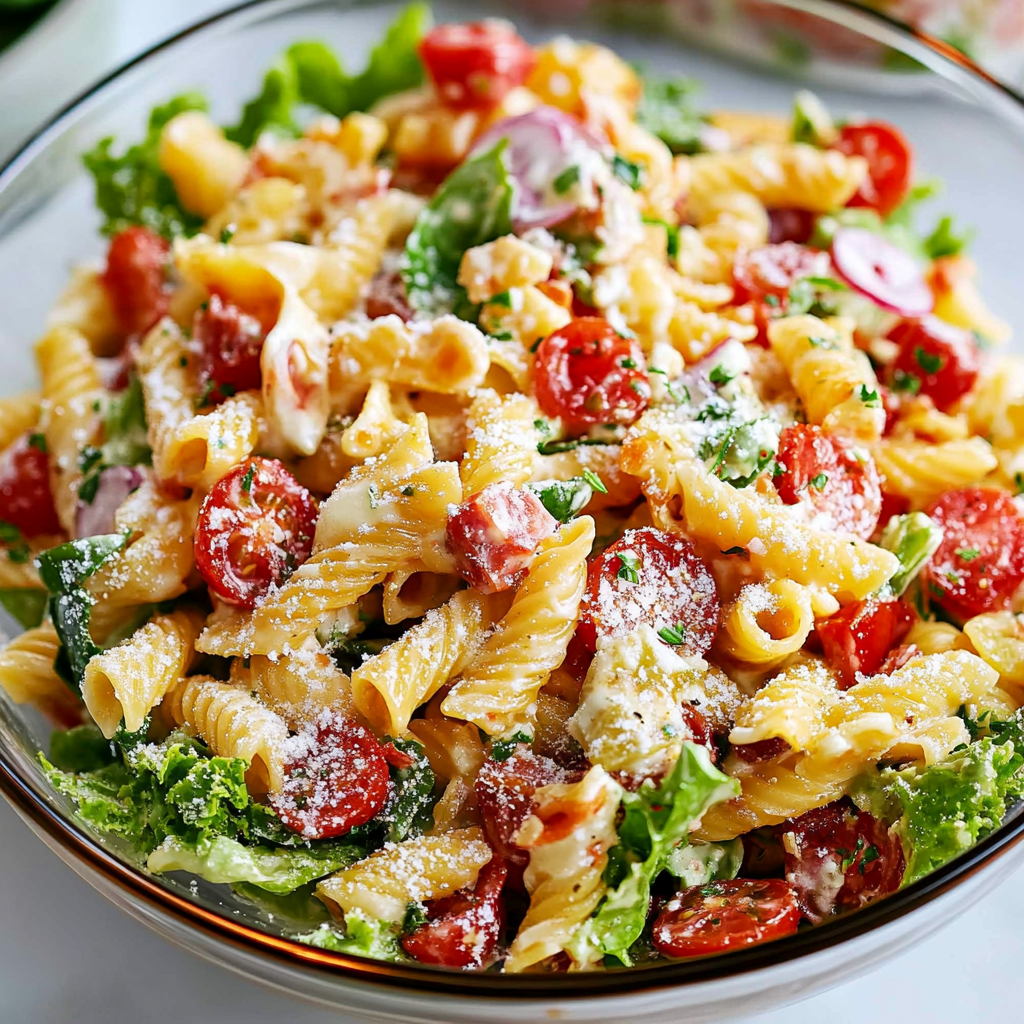 Recipe preparation for BLT Pasta Salad