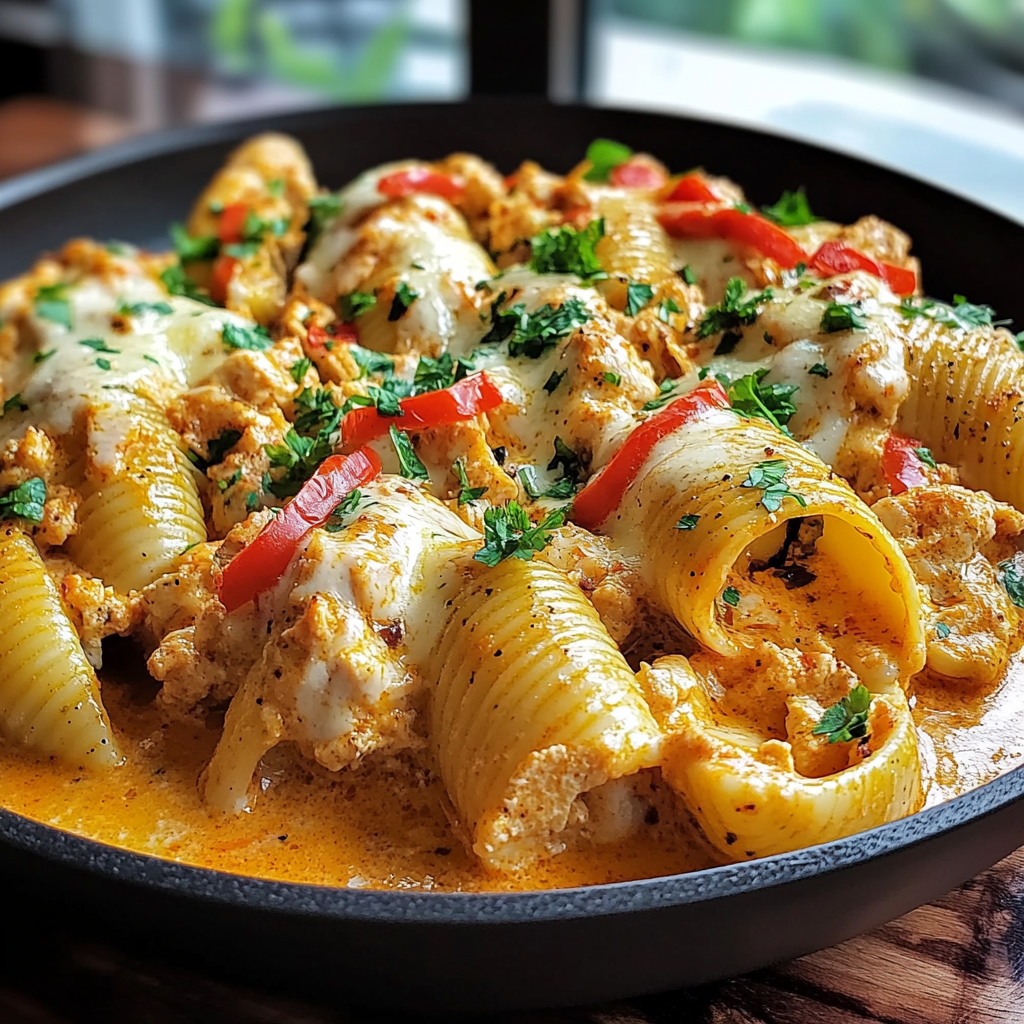 Recipe preparation for Creamy Cajun Chicken Shells