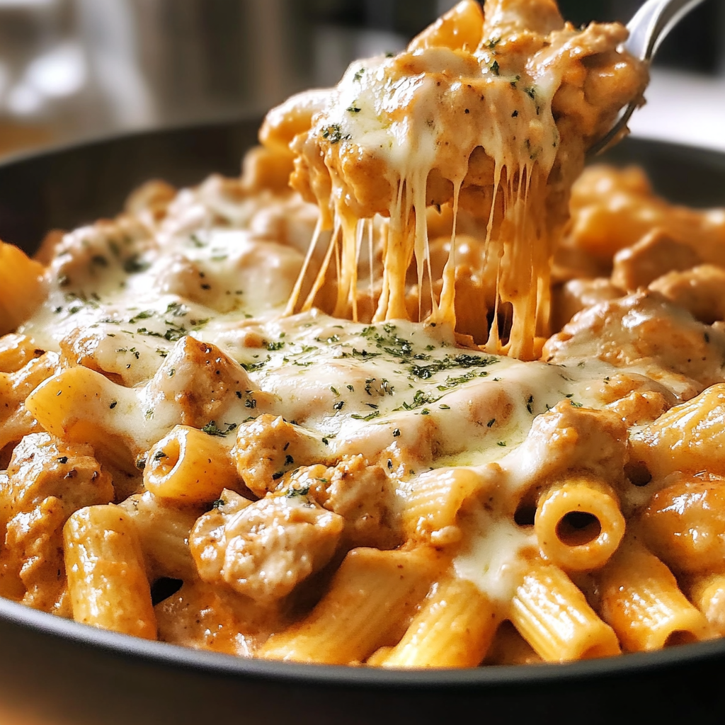Recipe preparation for One Pot Chicken Parmesan Pasta