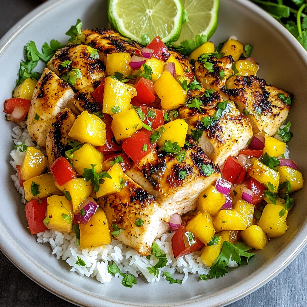 Recipe preparation for Chicken with Mango Salsa