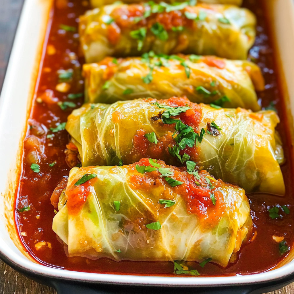 Recipe preparation for Homemade Cabbage Rolls Tomato