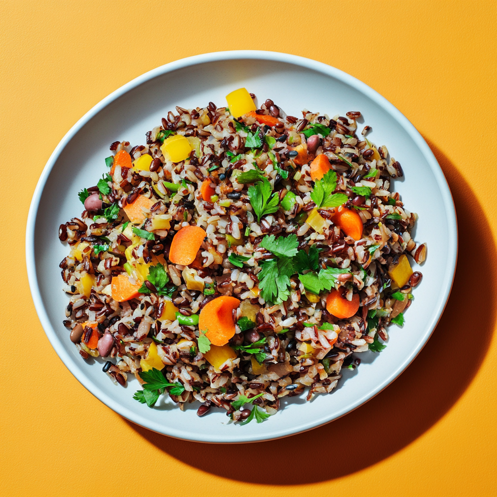 Recipe preparation for Three Bean Wild Rice Salad