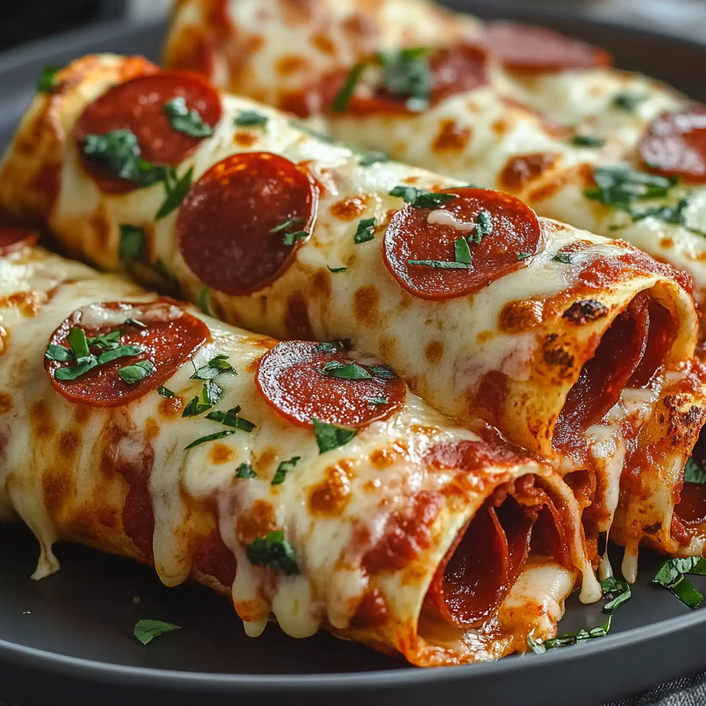 Recipe preparation for Cheesy Pepperoni Pizza Roll-Ups with Low-Carb Tortillas