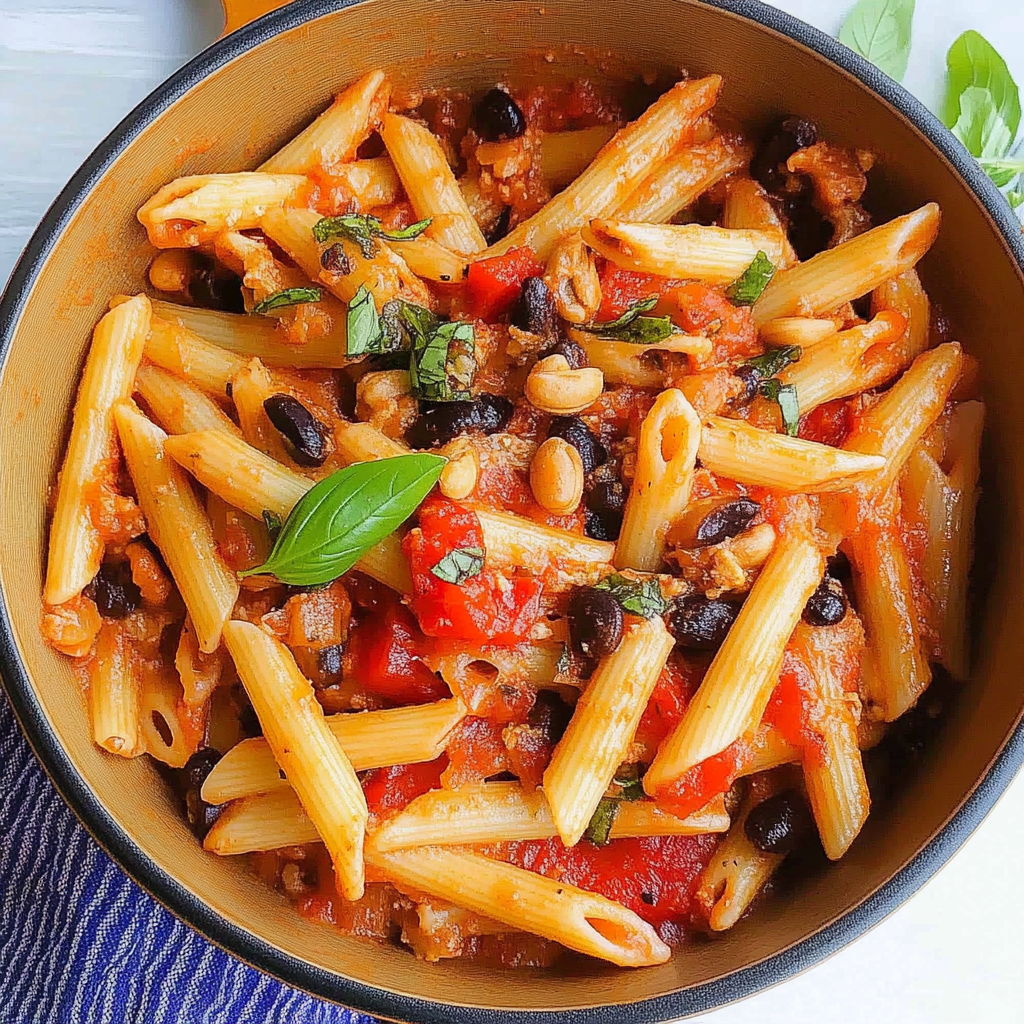 Recipe preparation for Hearty Peanut Italian Pasta