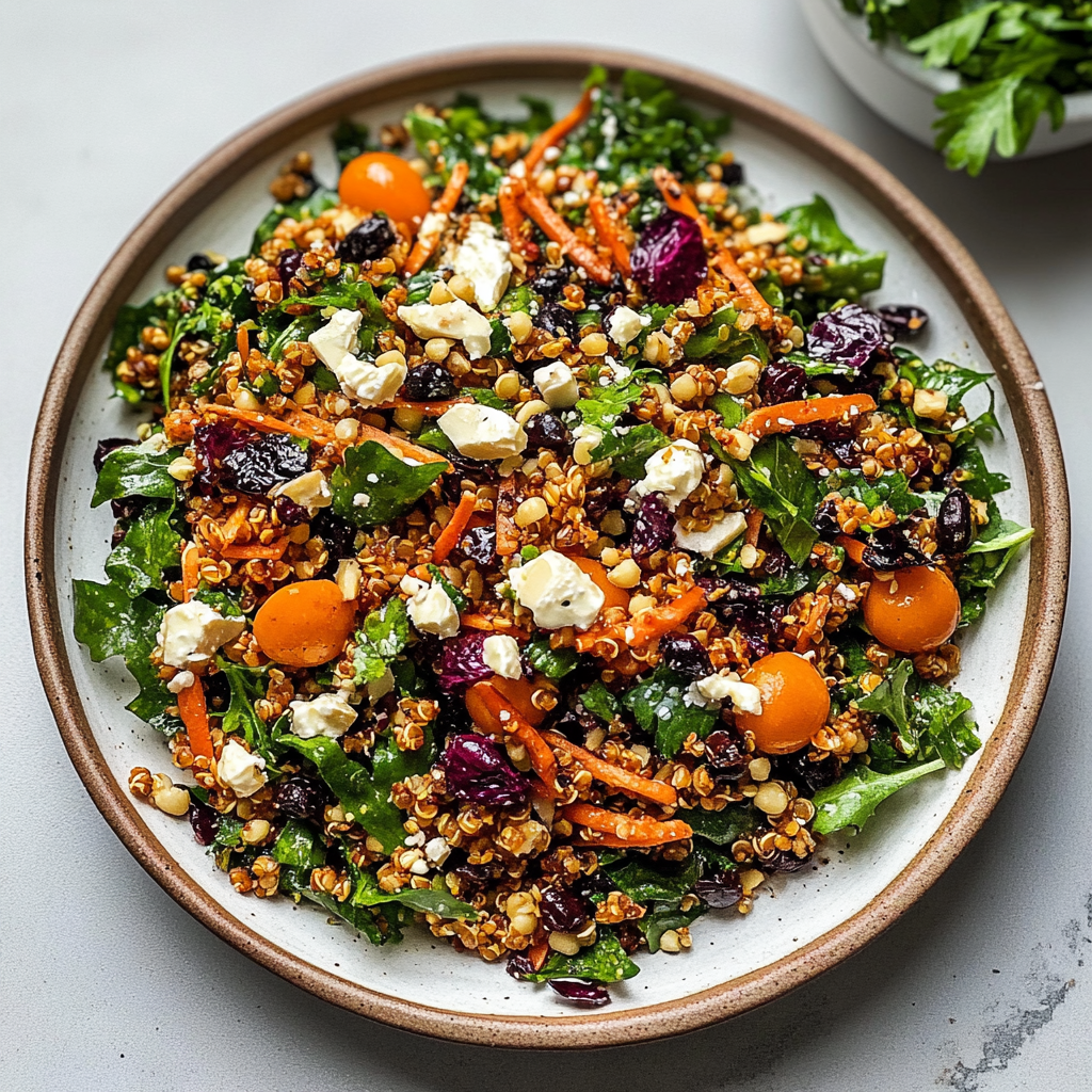 Recipe preparation for Crispy Quinoa Salad