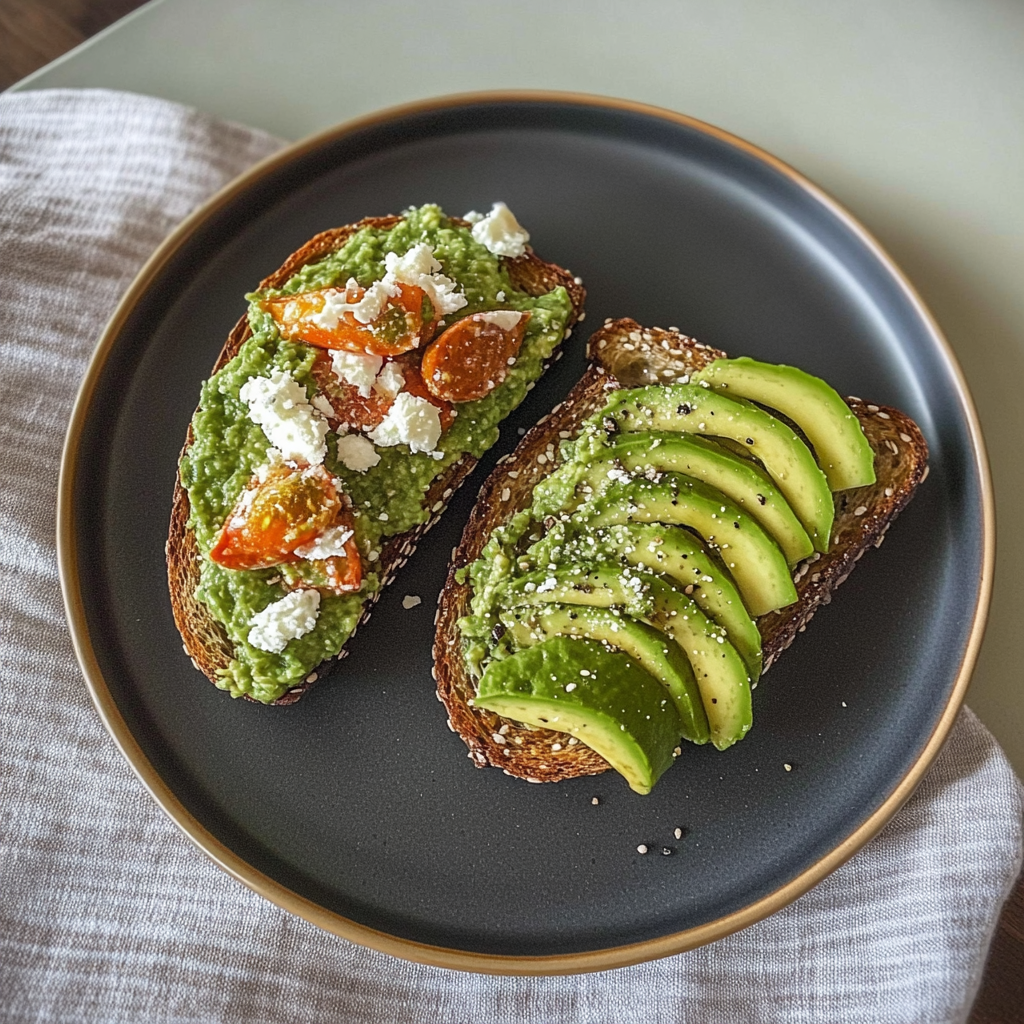 Recipe preparation for Decadent Rice Avocado Toast
