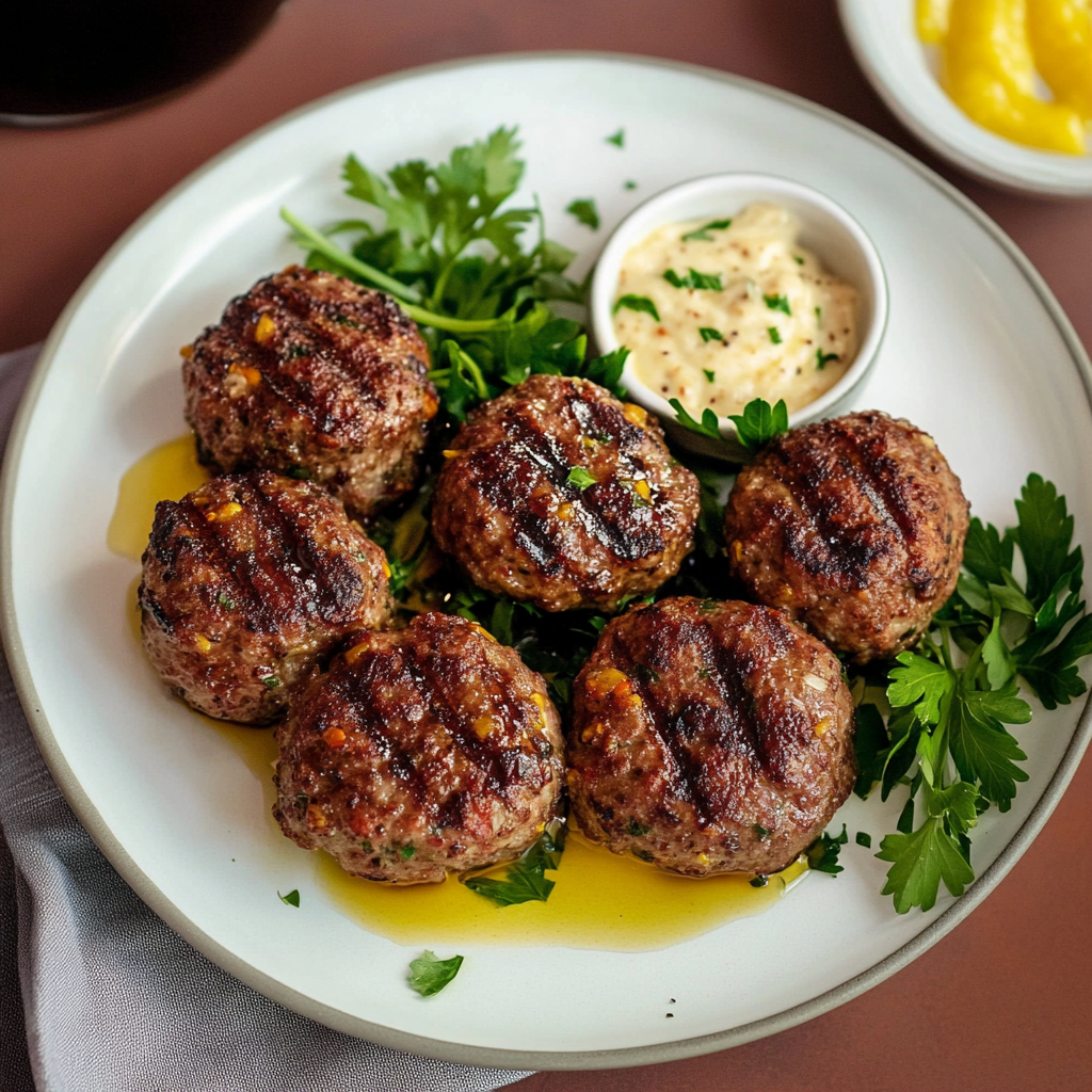 Recipe preparation for Grilled Meatballs