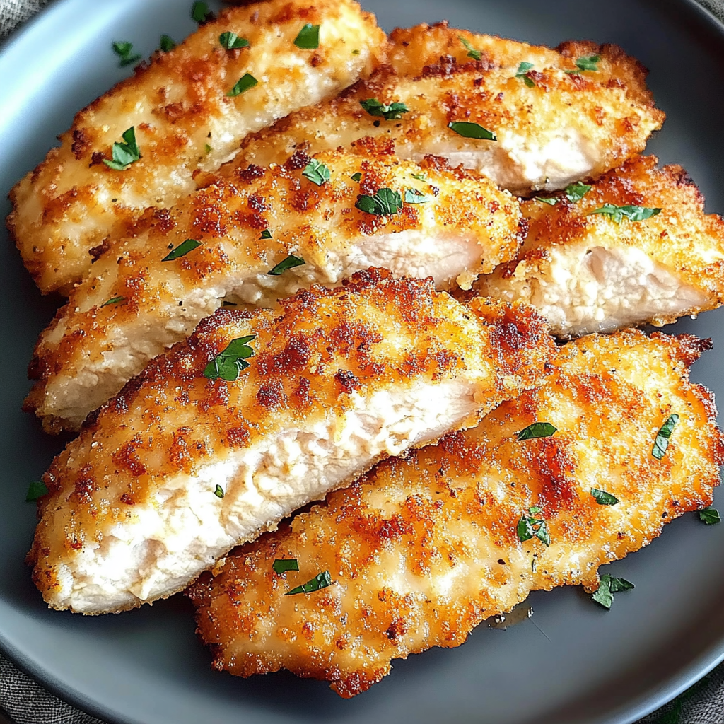 Recipe preparation for Crispy Air Fryer Parmesan Chicken