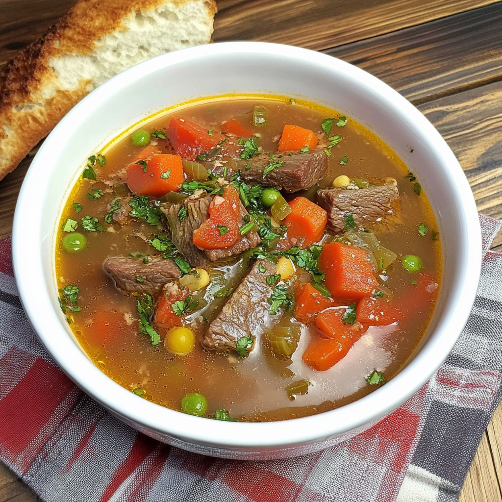 Recipe preparation for One-Pot Steak Soup
