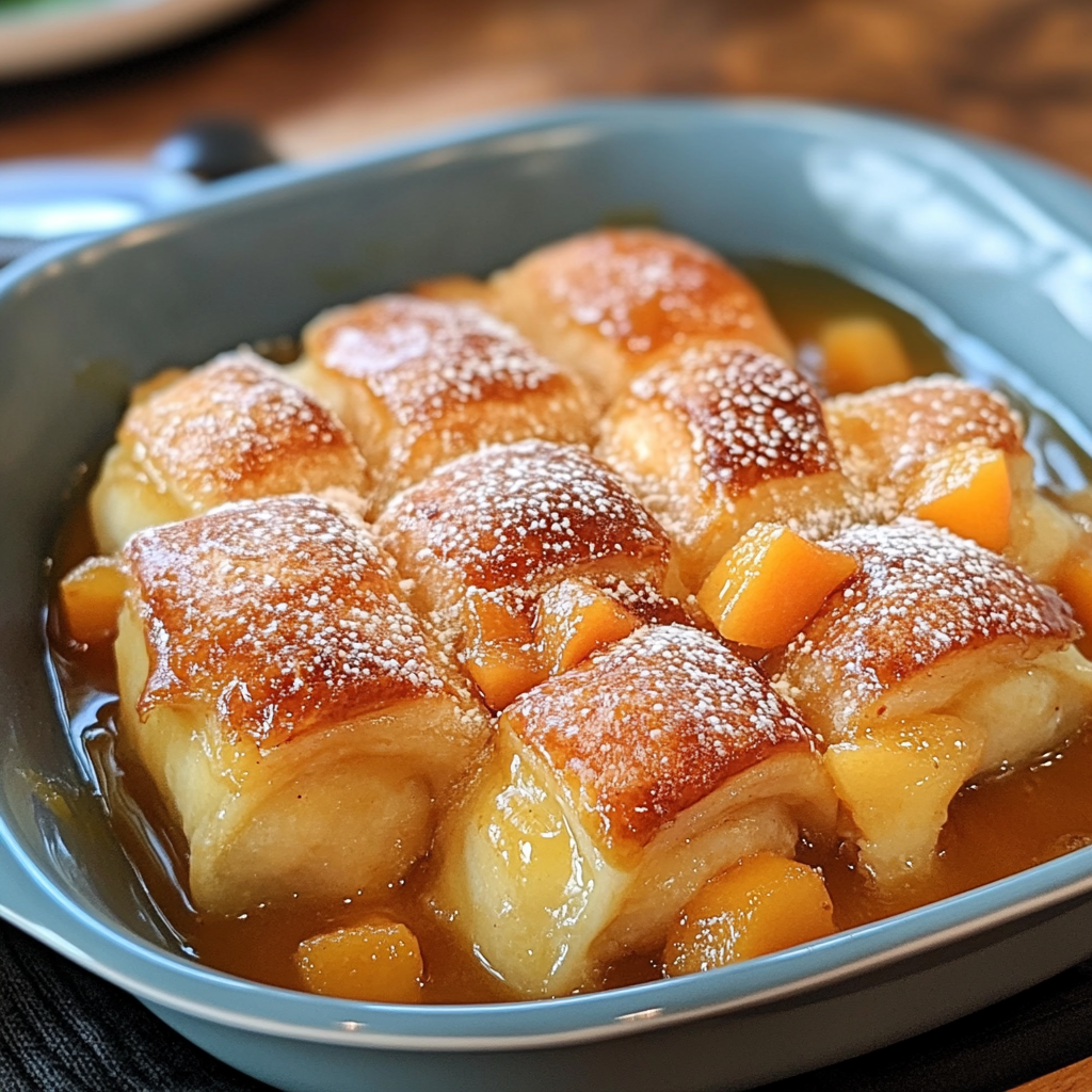 Recipe preparation for Peach Dumplings Recipe