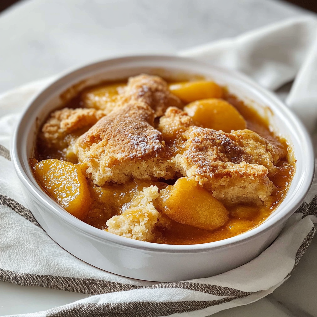 Recipe preparation for Easy Peach Cobbler