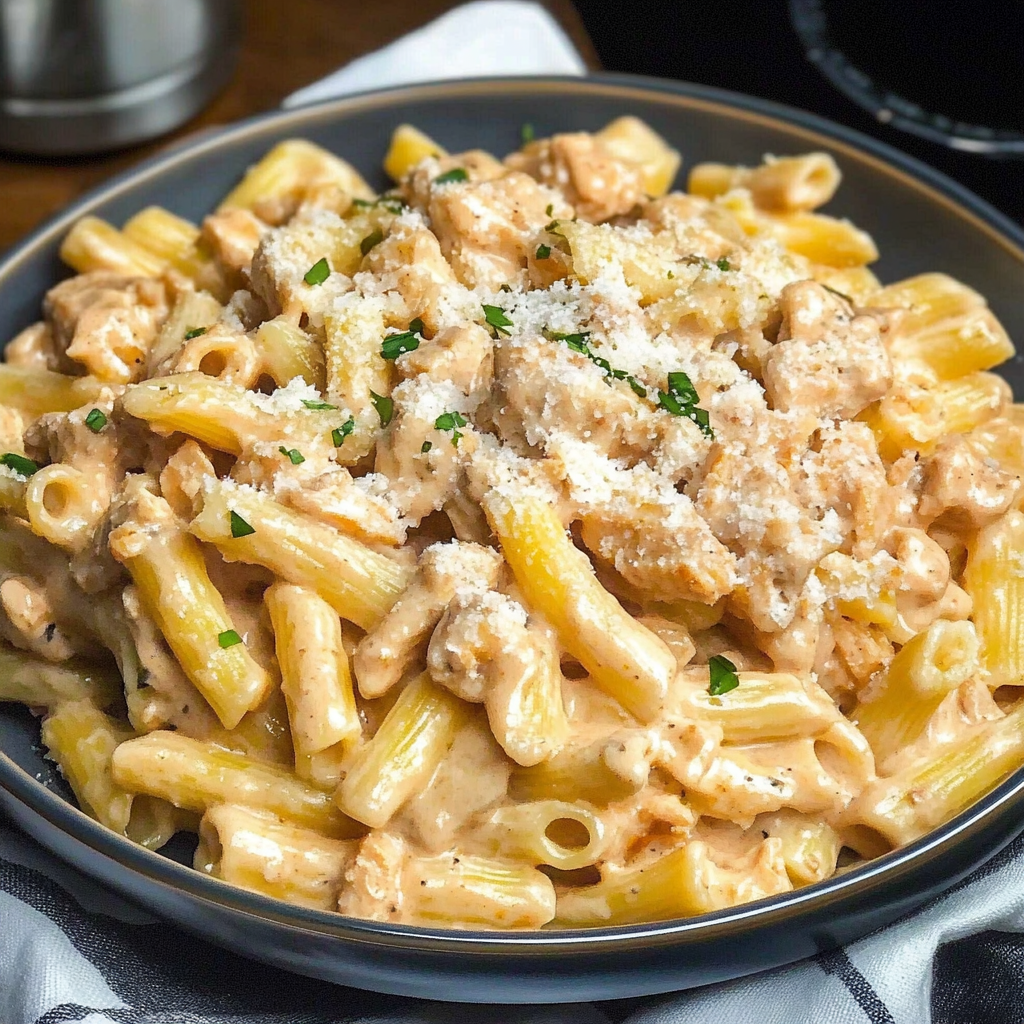 Recipe preparation for Creamy and Smoky Pasta Delight