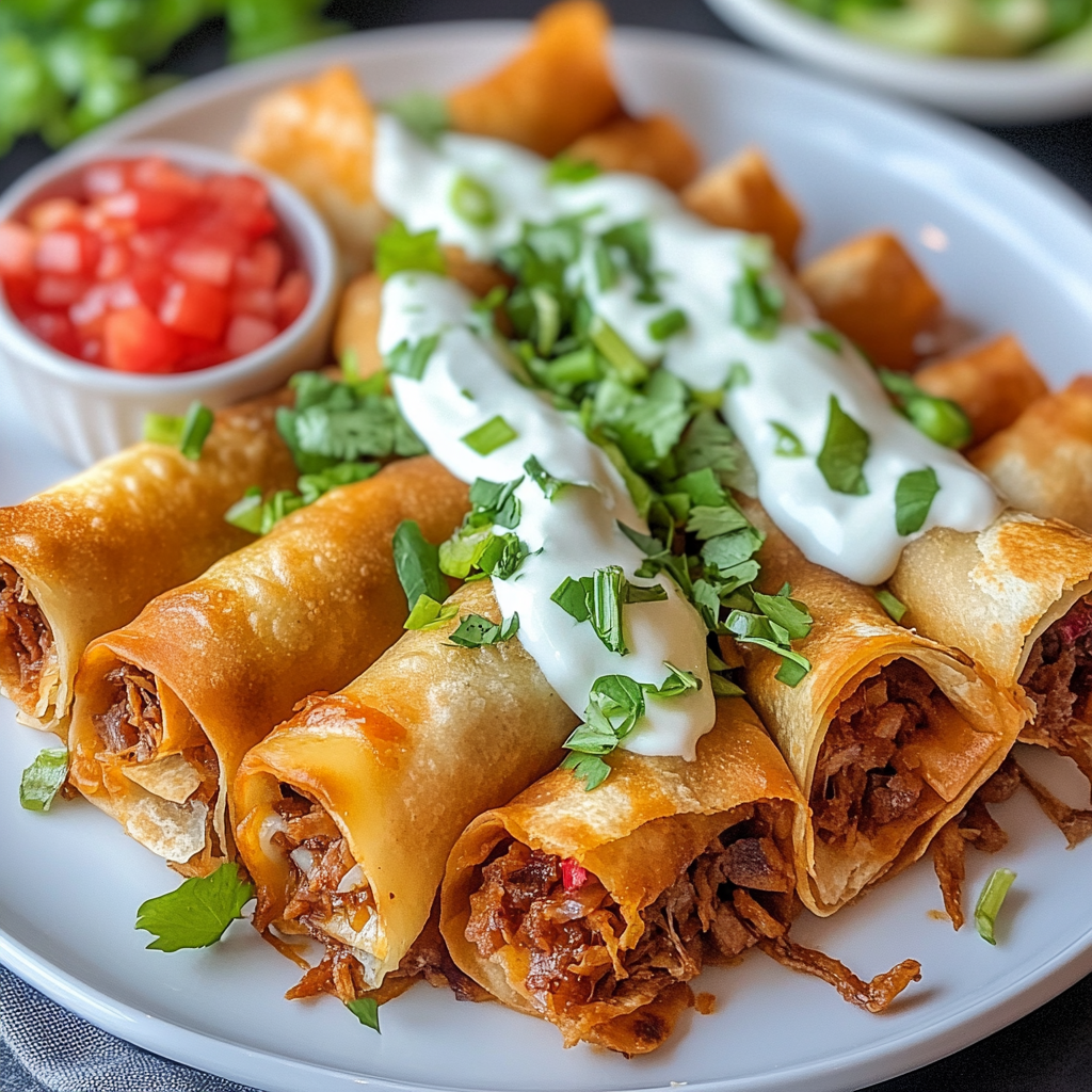 Recipe preparation for Irresistibly Crispy Beef Taquitos