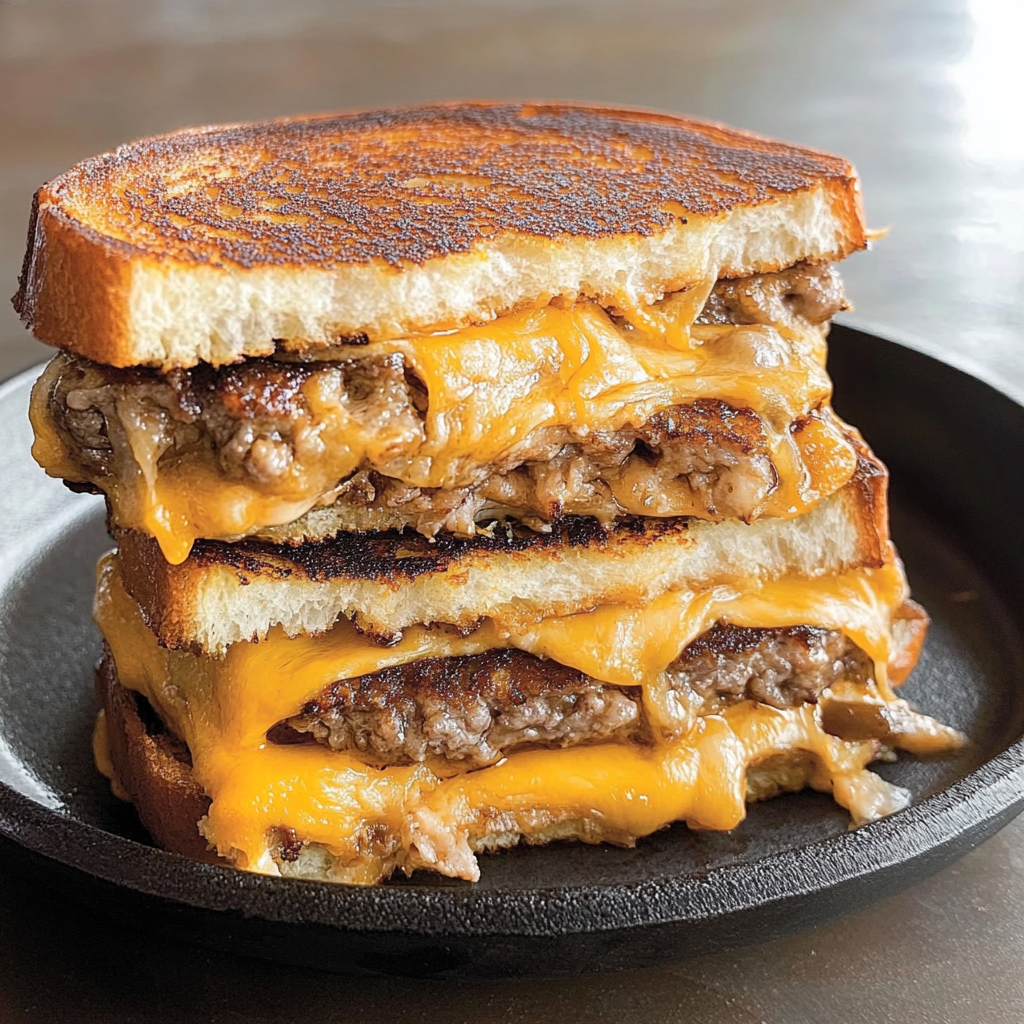 Recipe preparation for Secret Sauce Patty Melt Bliss