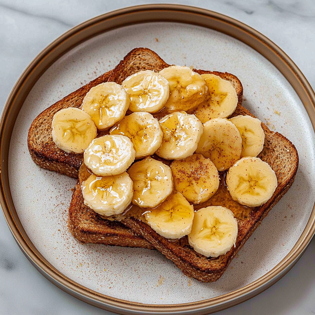 Recipe preparation for Banana Almond Butter Toast