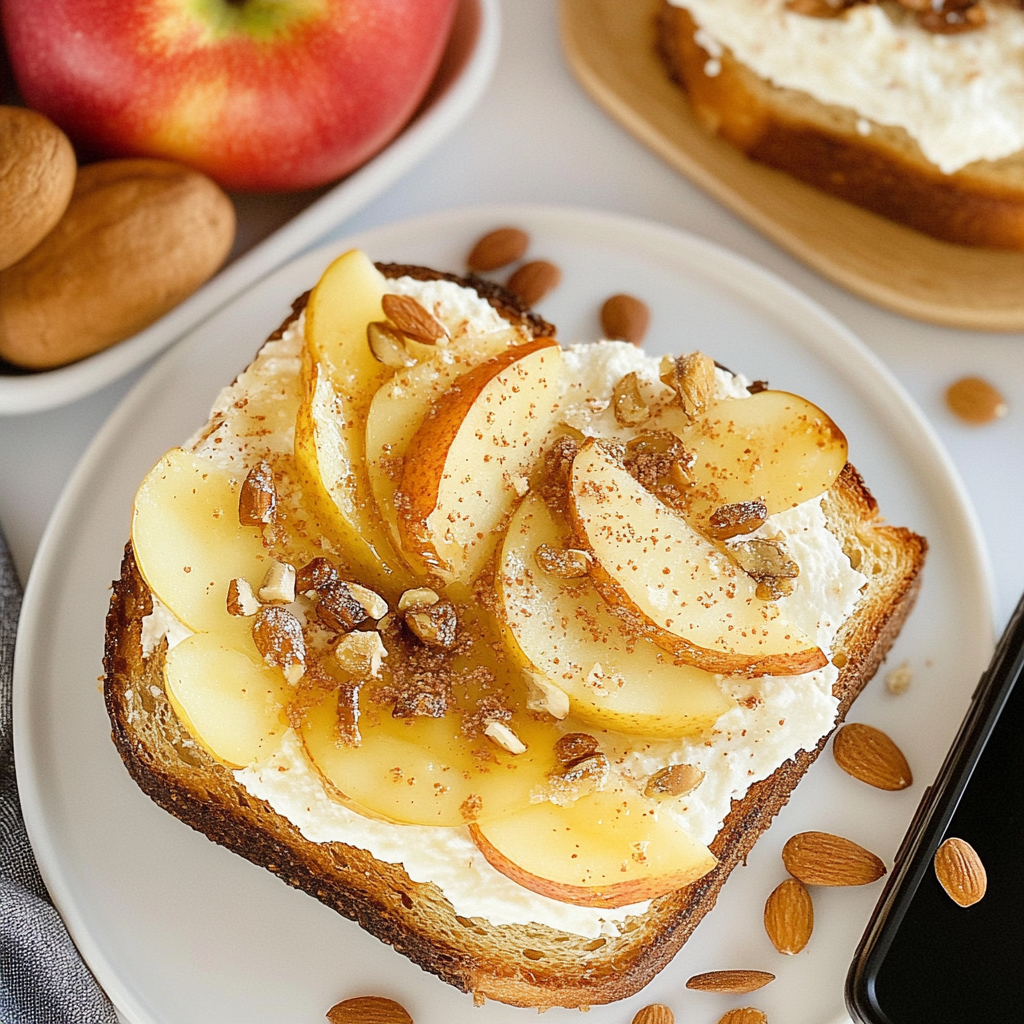 Recipe preparation for Pear and Cottage Cheese Toast