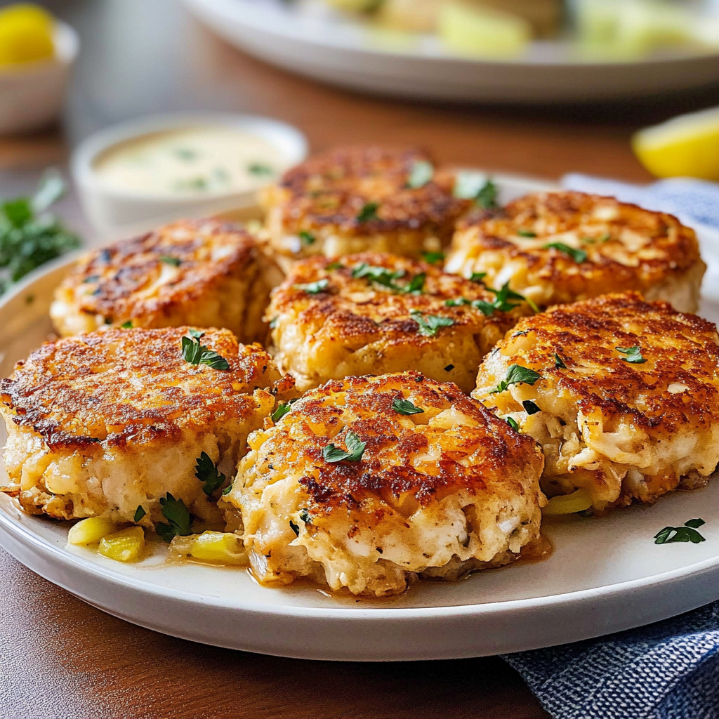 Recipe preparation for Broiled Crab Cakes