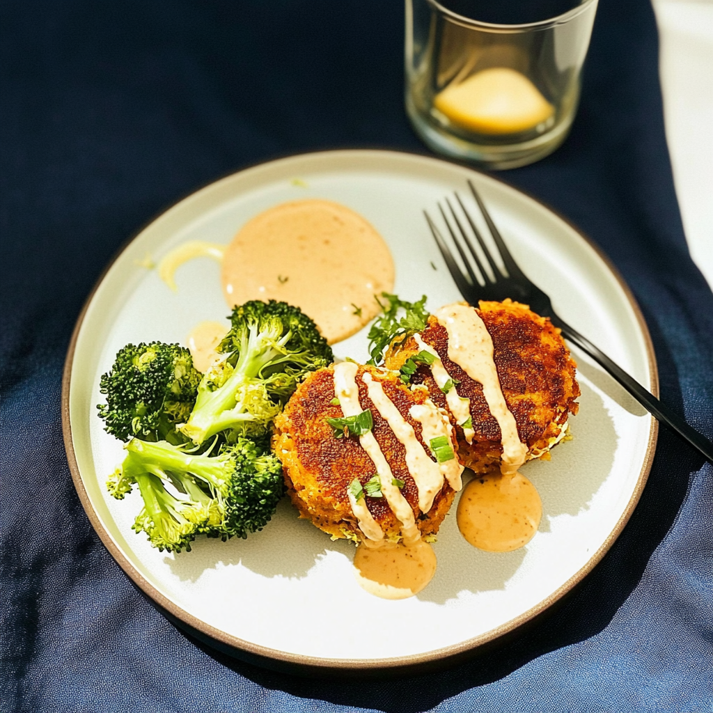 Recipe preparation for Sweet Broccoli Crab Cakes