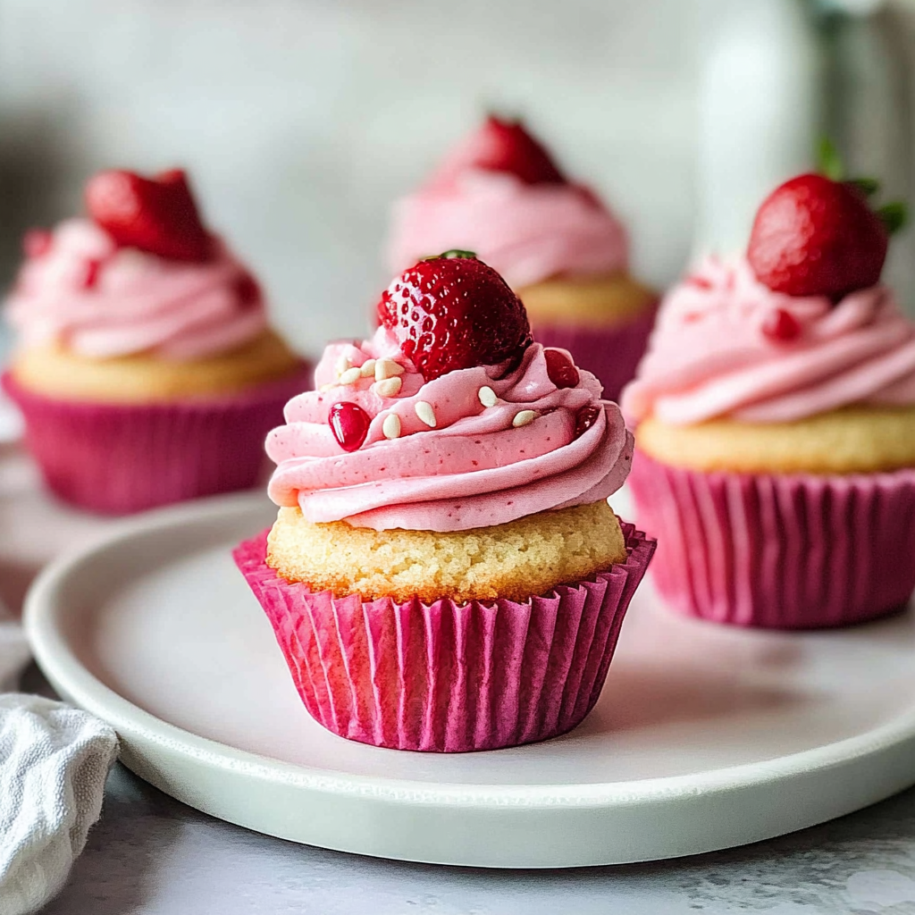 Recipe preparation for Strawberry Cupcakes