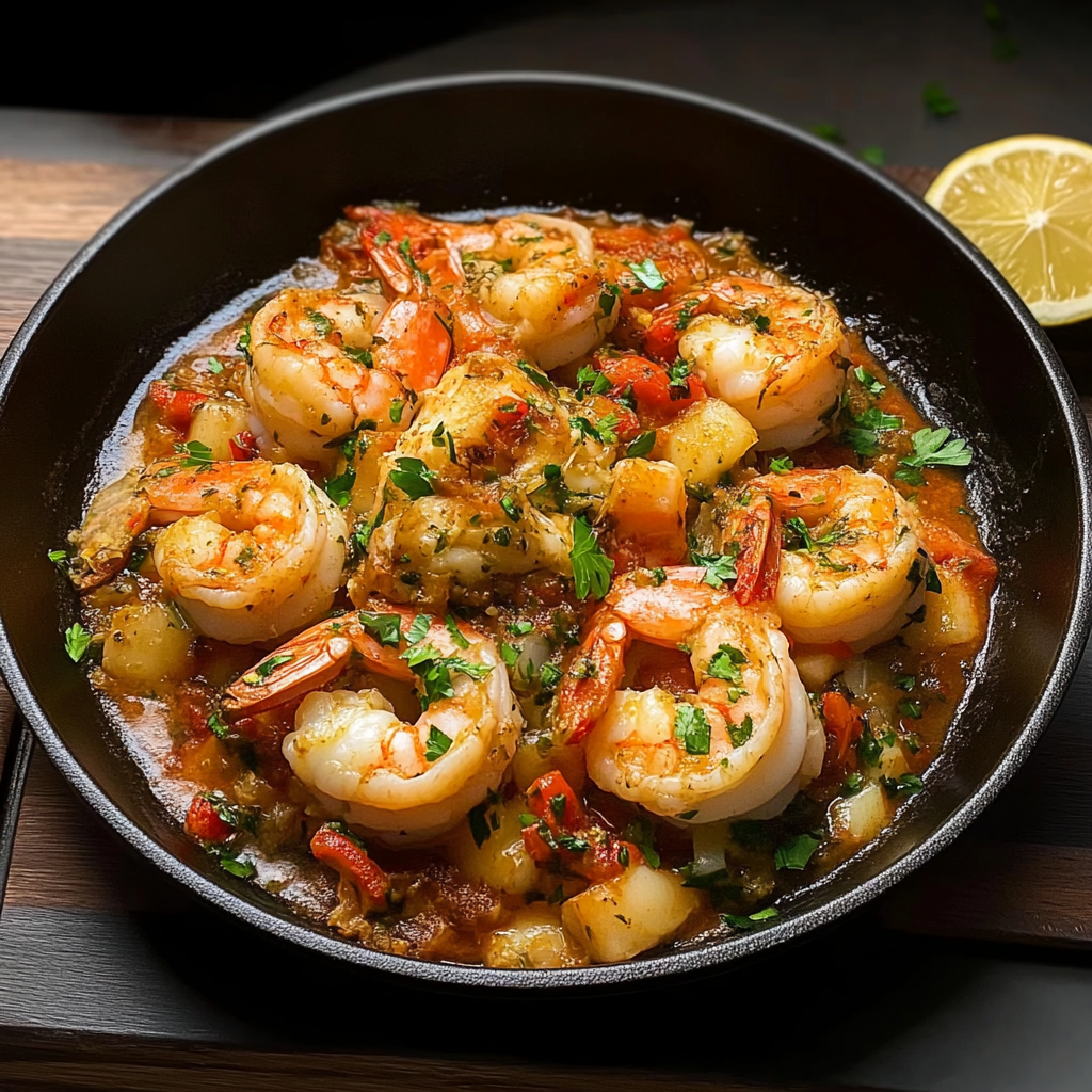 Recipe preparation for Shrimp Baked Cod