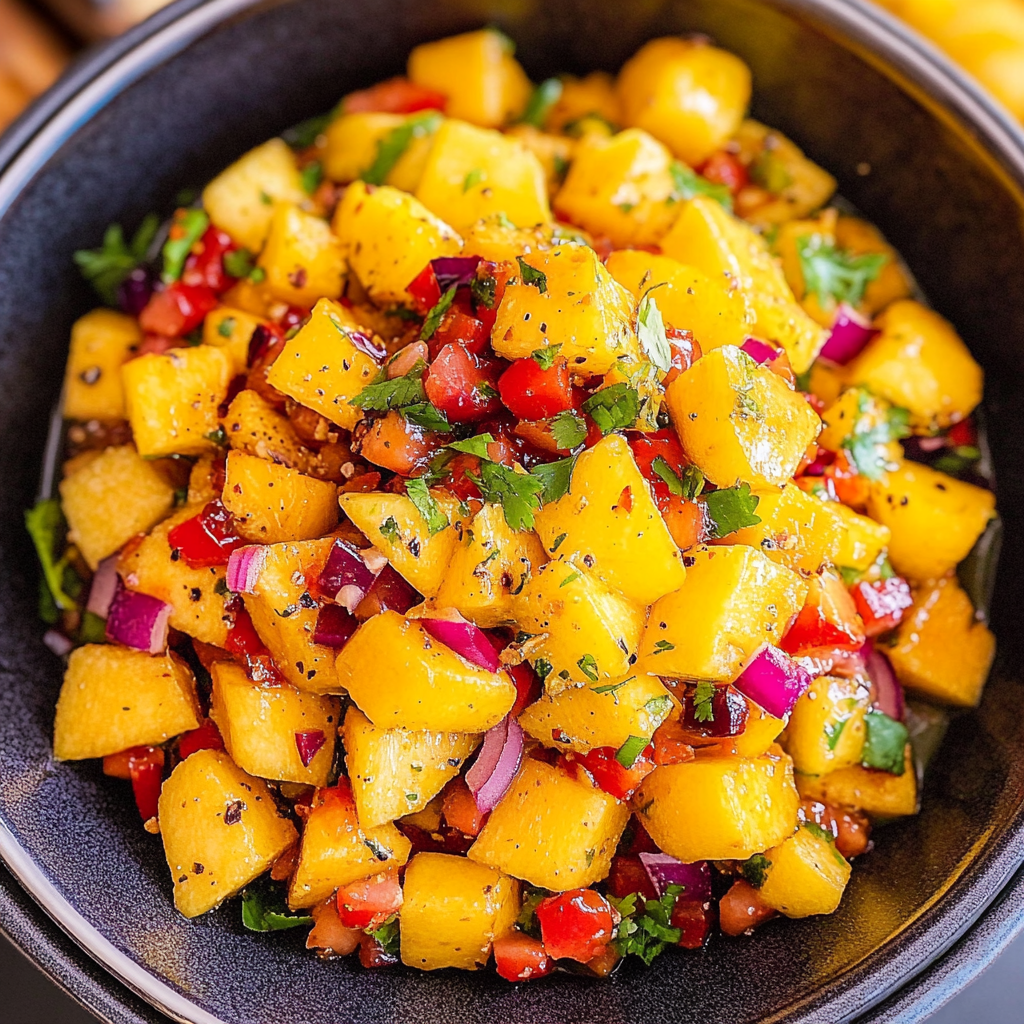 Recipe preparation for Mango Salsa