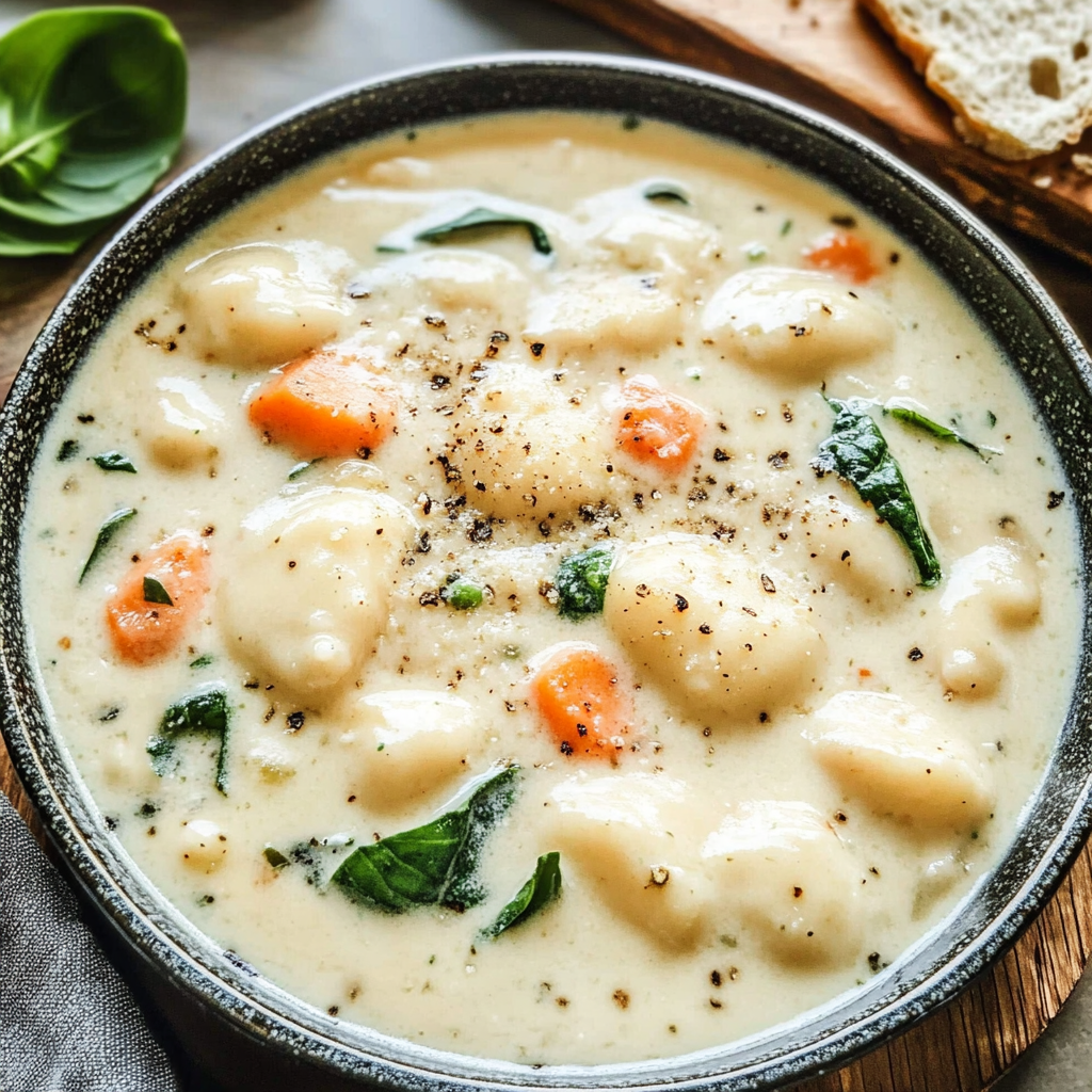 Recipe preparation for Asiago Chicken and Gnocchi soup