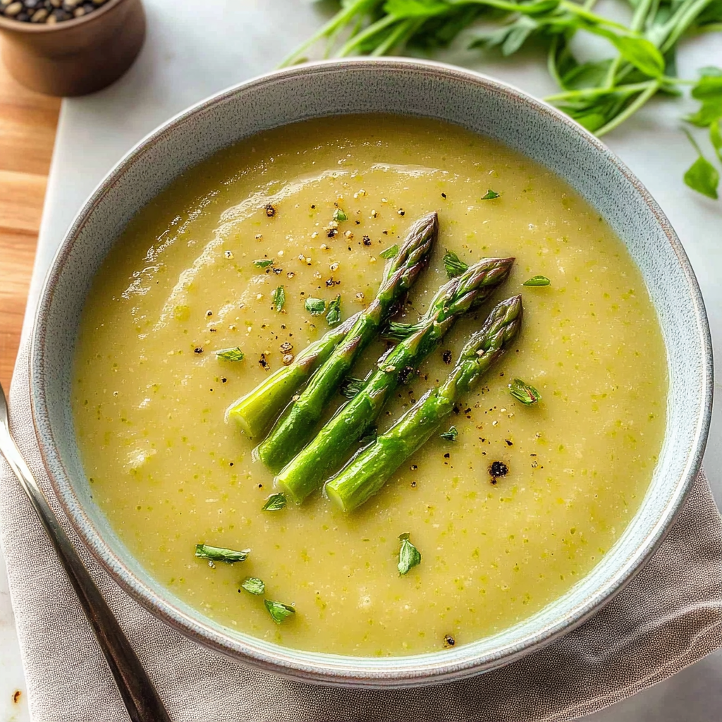 Recipe preparation for Cream of Asparagus Soup