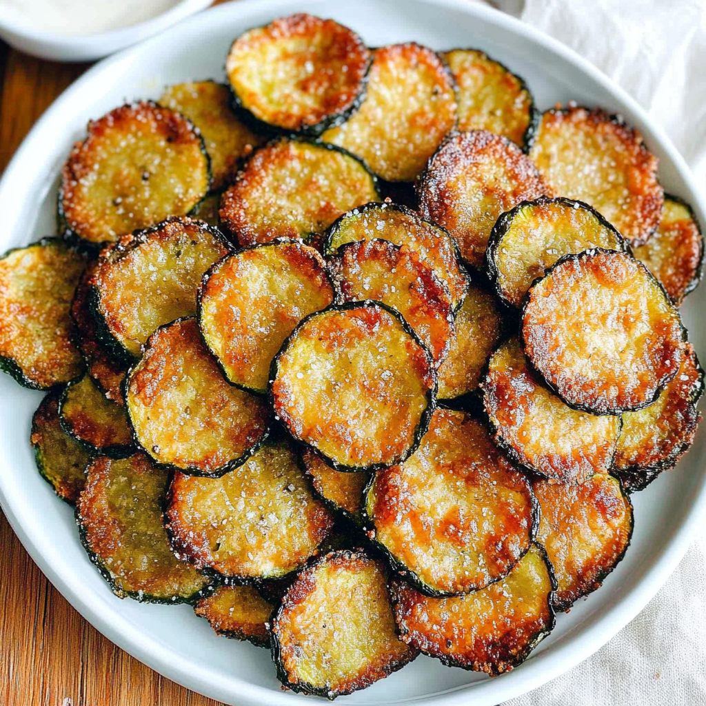 Recipe preparation for Crunchy Zucchini Chips
