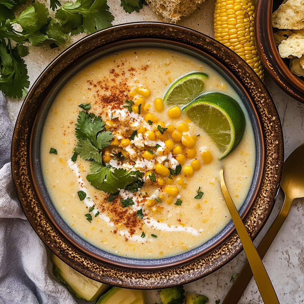 Recipe preparation for Mexican Street Corn Soup