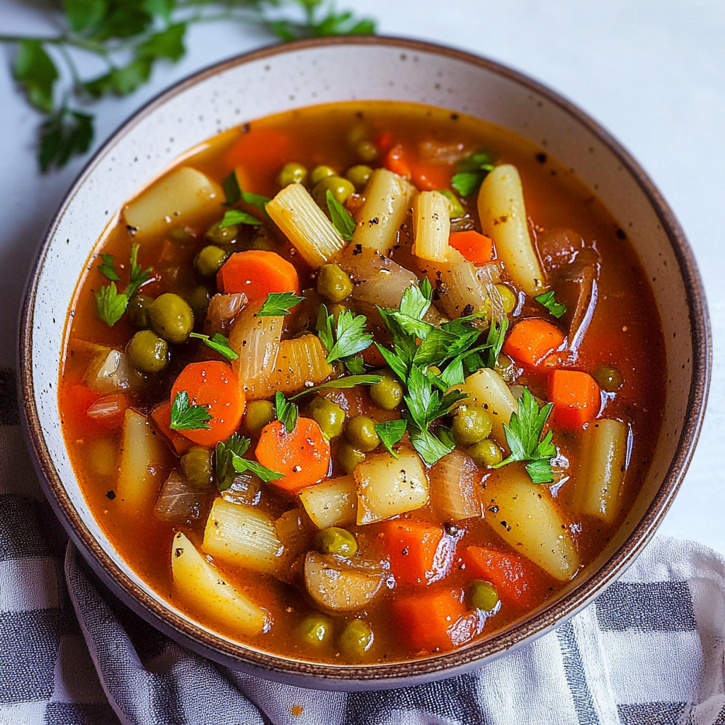 Recipe preparation for Vegetable Soup
