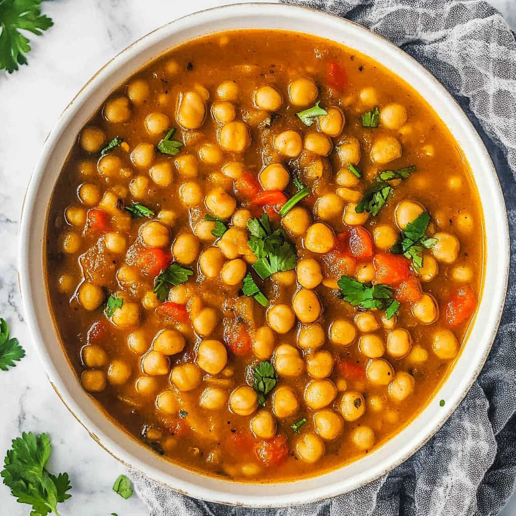 Recipe preparation for Tuscan Chickpea Soup