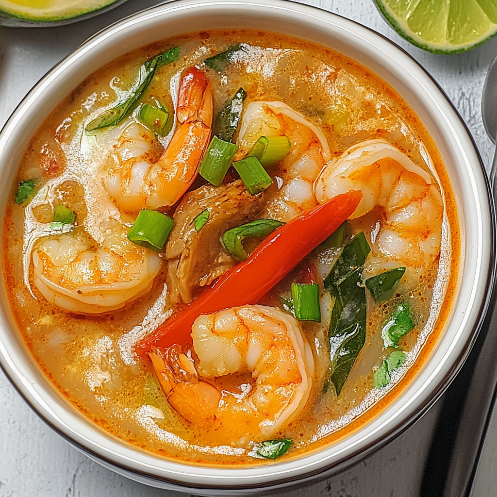 Recipe preparation for Coconut Shrimp Soup