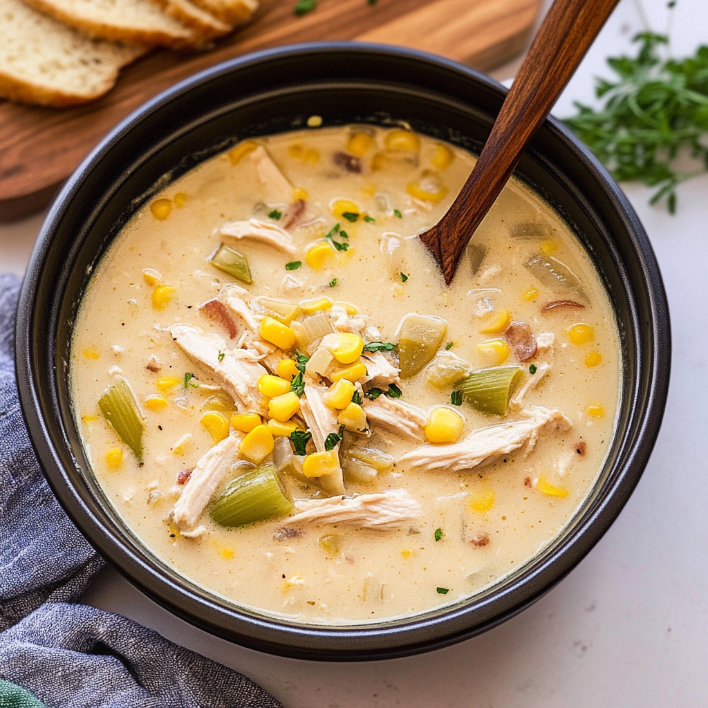 Recipe preparation for Crockpot Chicken Corn Chowder