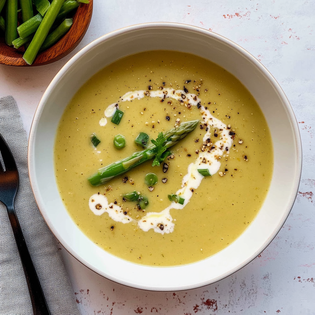 Recipe preparation for Cream of Asparagus Soup
