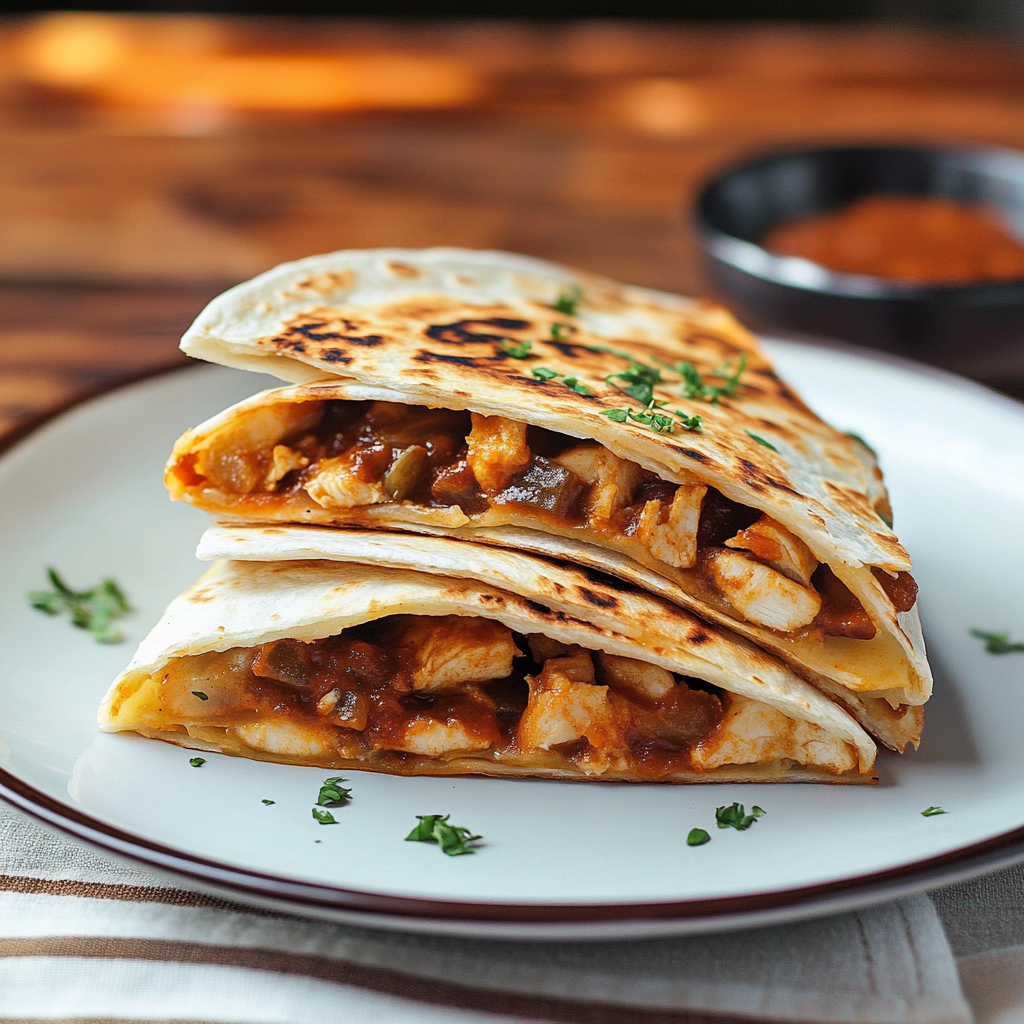 Recipe preparation for BBQ Chicken Quesadillas
