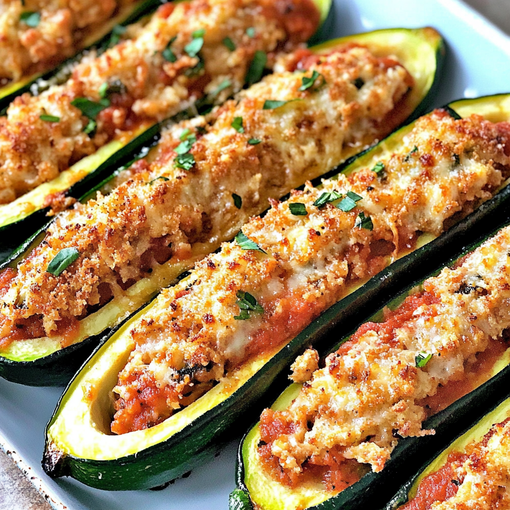 Recipe preparation for Low-Carb Ricotta-Stuffed Zucchini